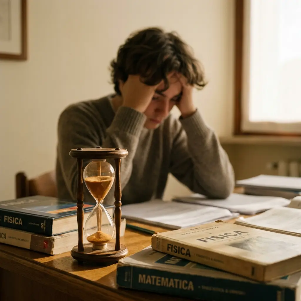 Illustrazione: il tempo che scorre verso l'esame